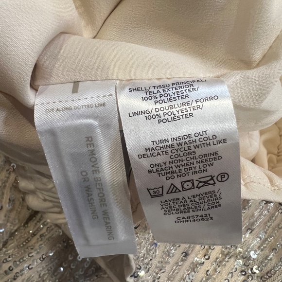 Loft Sequin Jogger Pants Cream Womens Pants Sz Medium Holiday Party Dressy - Picture 10 of 12